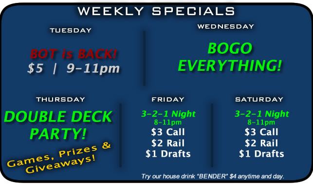 Bent Willeys Drink Specials